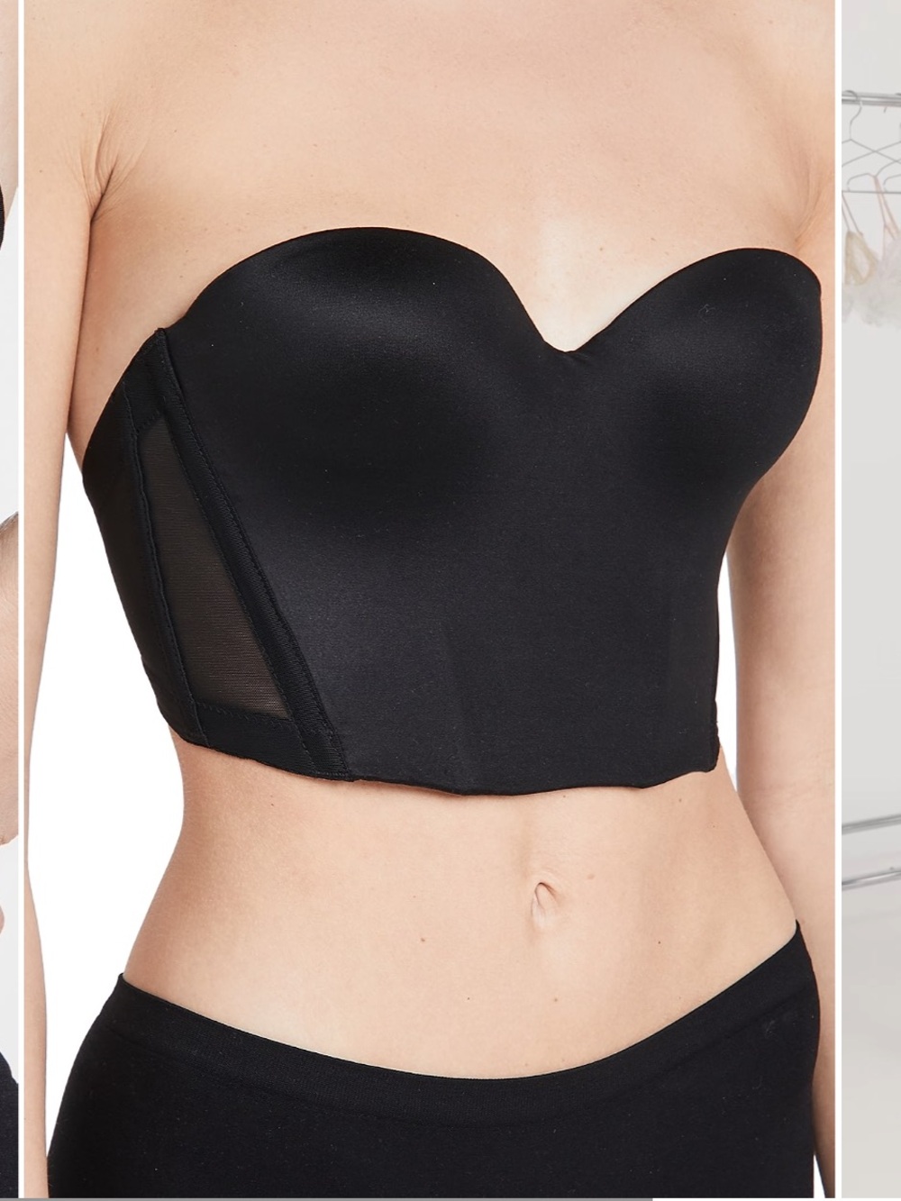 b. tempt’d Strapless Longline Black Bustier Top Bra 38C NWT